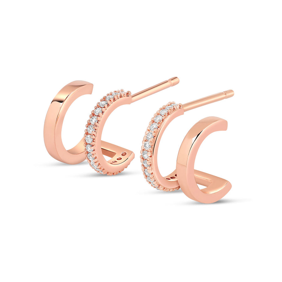 Rose Gold Fionn Cubic Huggies