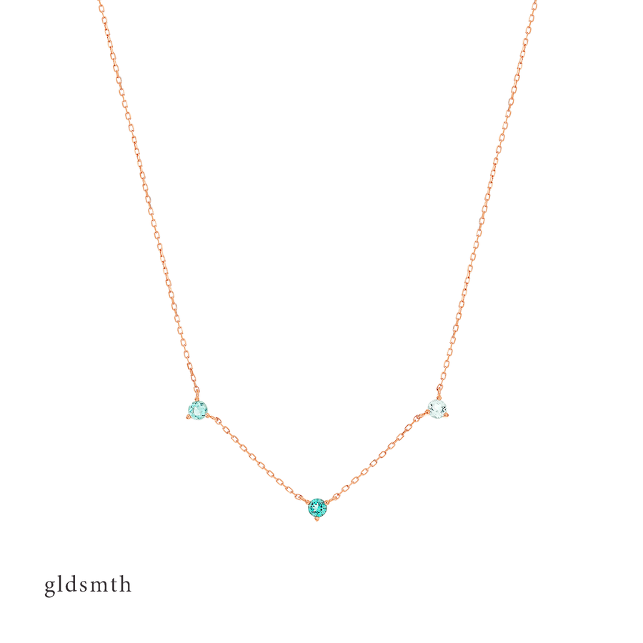 14k Rose Gold Florence Blue Topaz Necklace