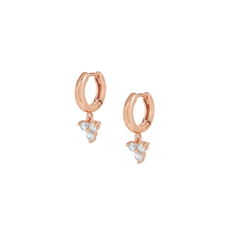 Rose Gold Trinity Cubic Huggies
