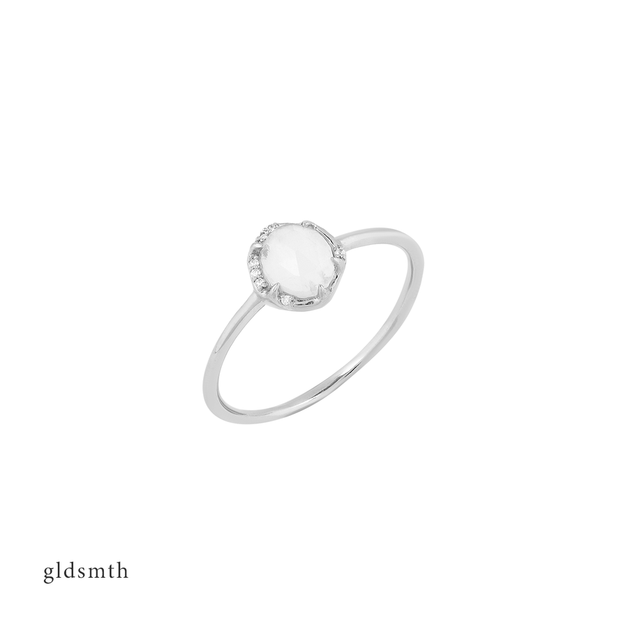 14k White Gold Madeline Moonstone Ring
