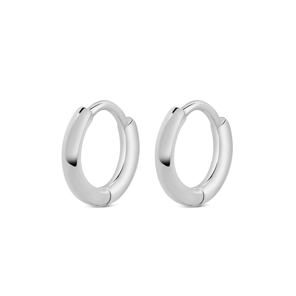 Silver Basic Hoop Huggies By Invite Only