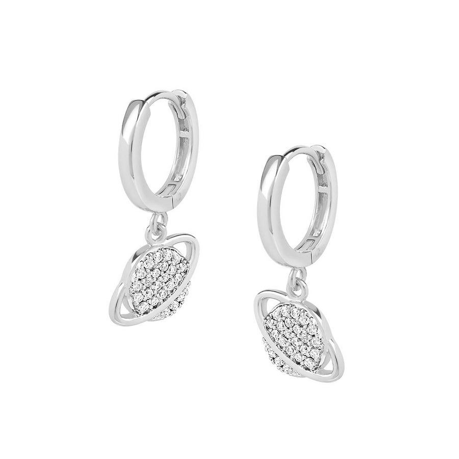 925 Silver Saturn Cubic Earrings