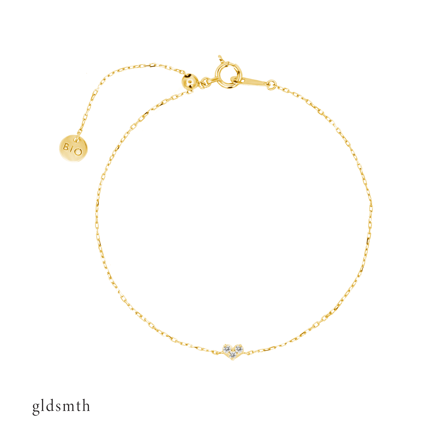 Gold bracelet with circle 2025 and line through it