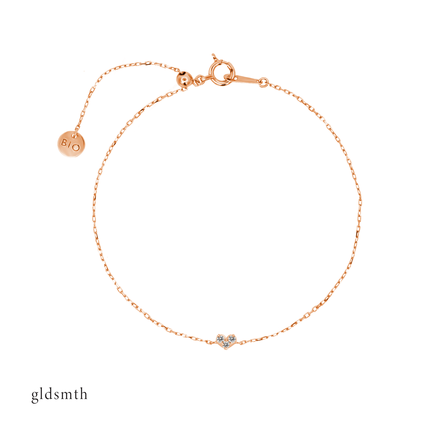 Stunning and fine handcrafted 10k solid rose gold bracelet with conflict-free diamonds.