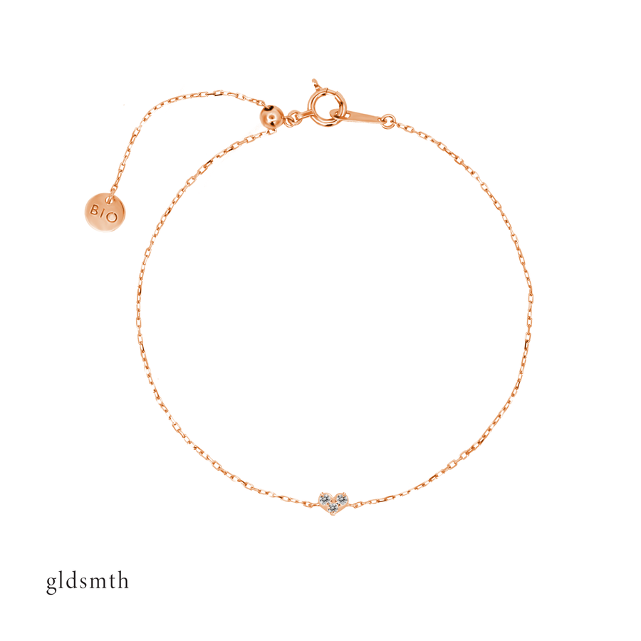 Stunning and fine handcrafted 10k solid rose gold bracelet with conflict-free diamonds.
