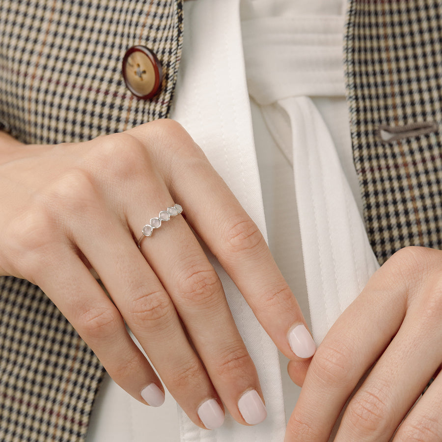 14k White Gold Harriet Moonstone Ring