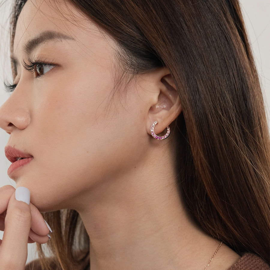 Rose Gold Illusion Pink Ombre Studs