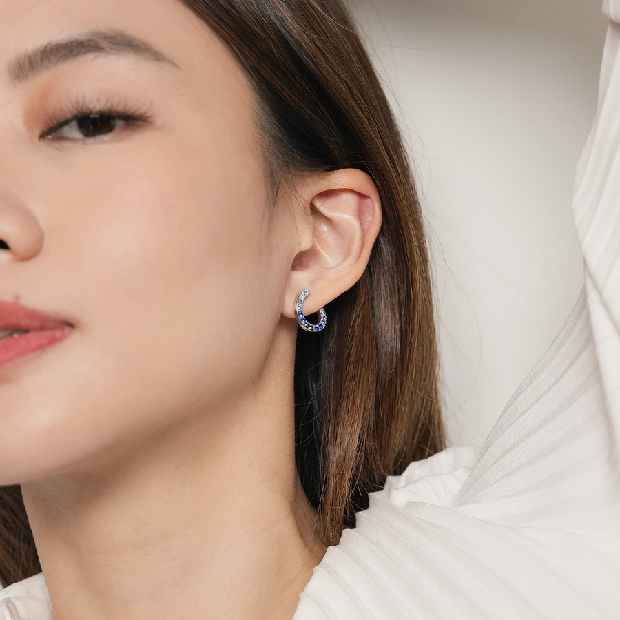 925 Silver Illusion Blue Ombre Studs