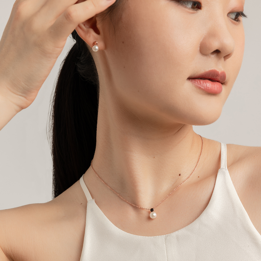 Rose Gold Meredith Pearl Necklace