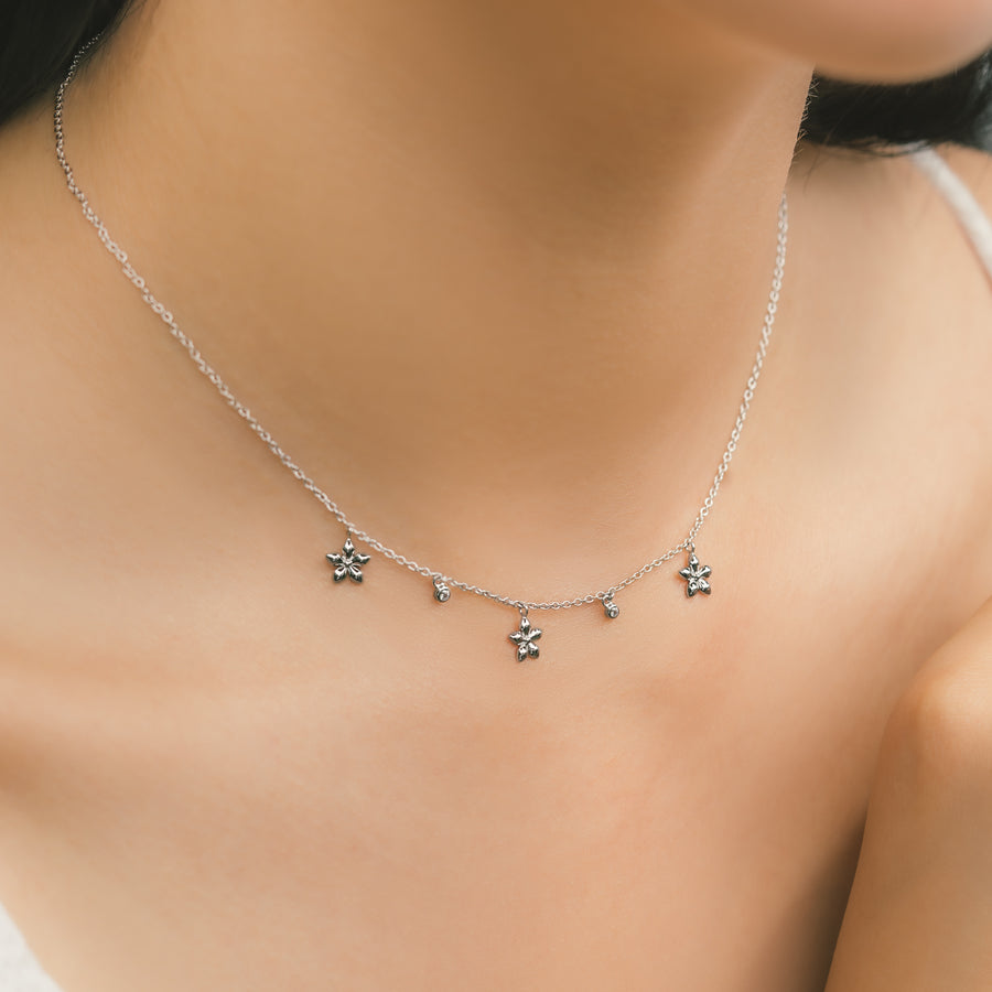 925 Silver Heather Cubic Necklace