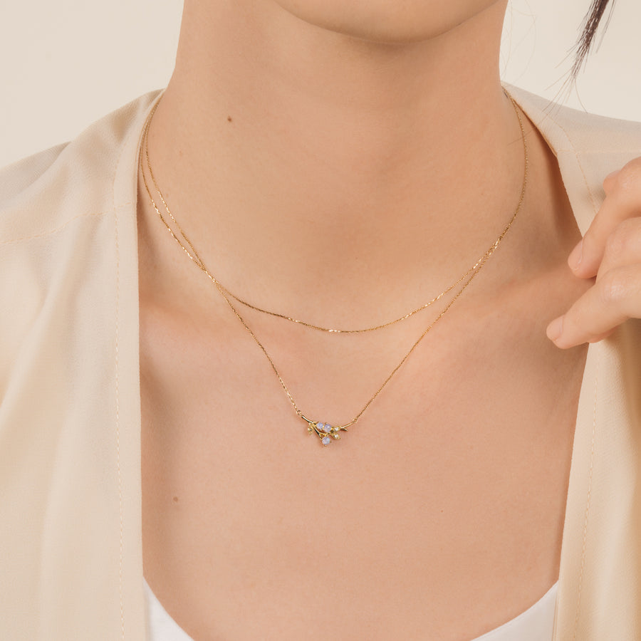 10k Gold Diamond Maxine Opal Necklace