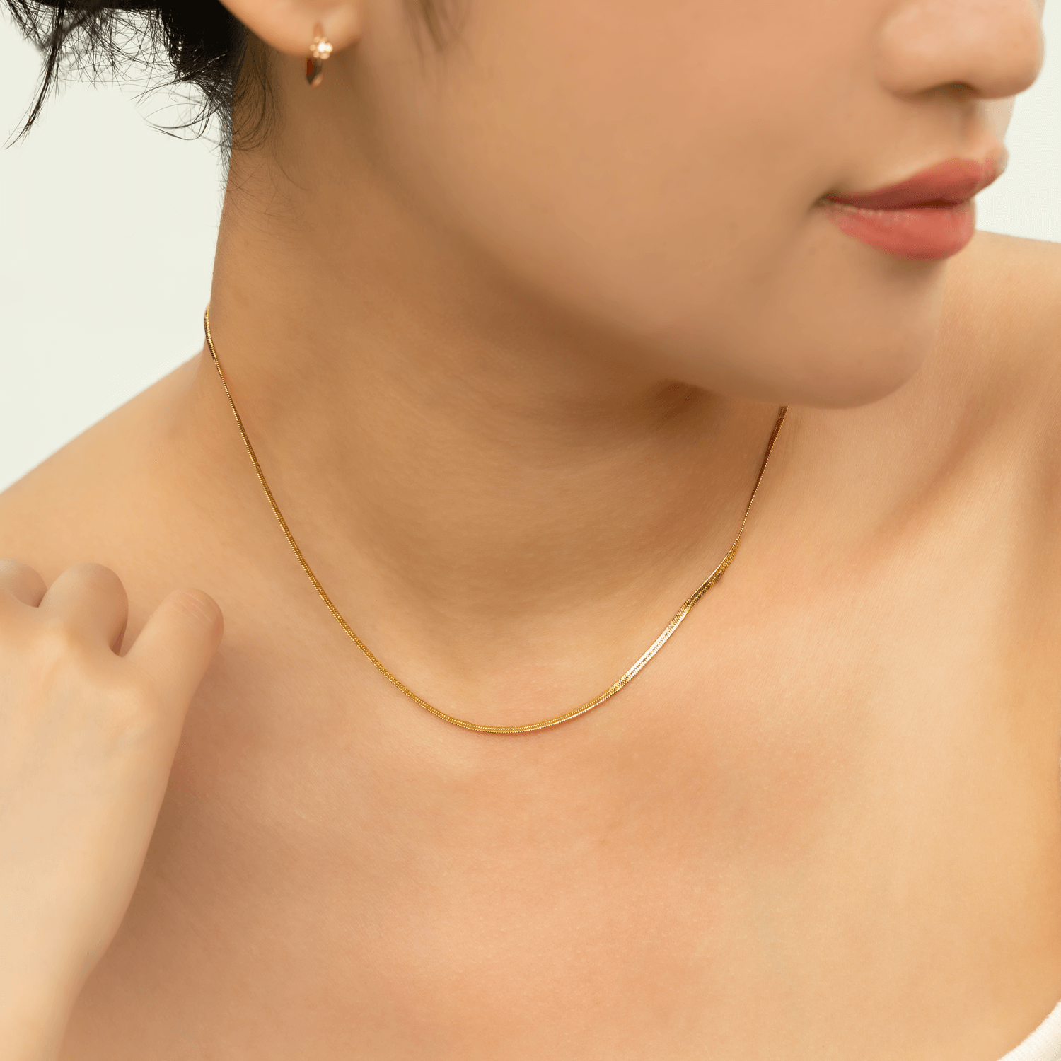 Womens gold herringbone necklace on sale