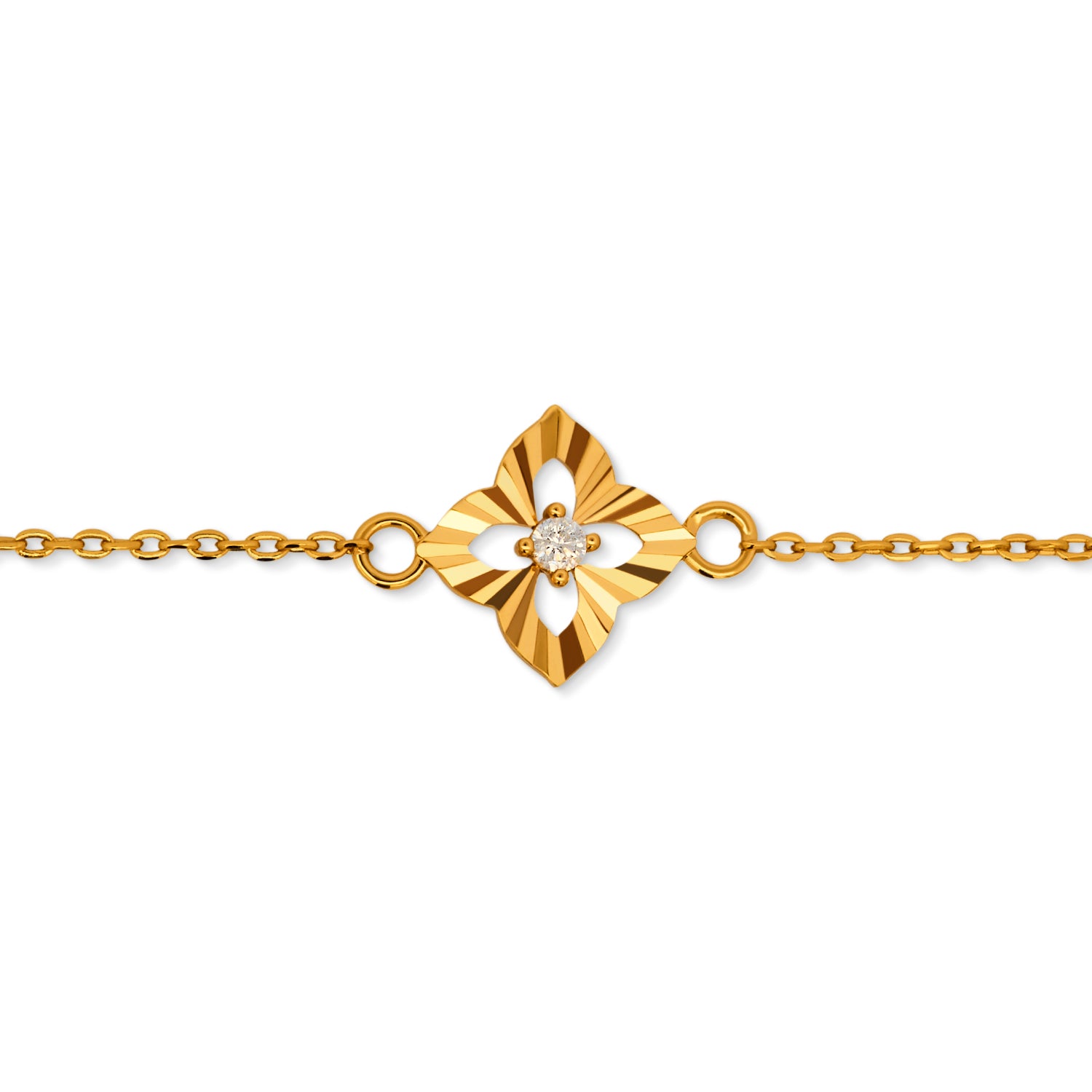 Dainty and elegant bracelet in gold with cubic zirconia.