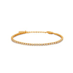 Elegant and bold bracelet. Gold tennis bracelet set with cubic zirconia stones.