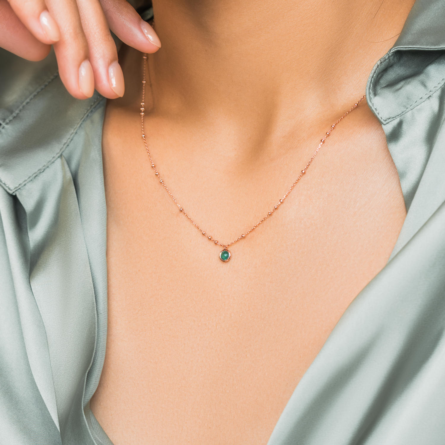 Rose gold on sale necklace with birthstone