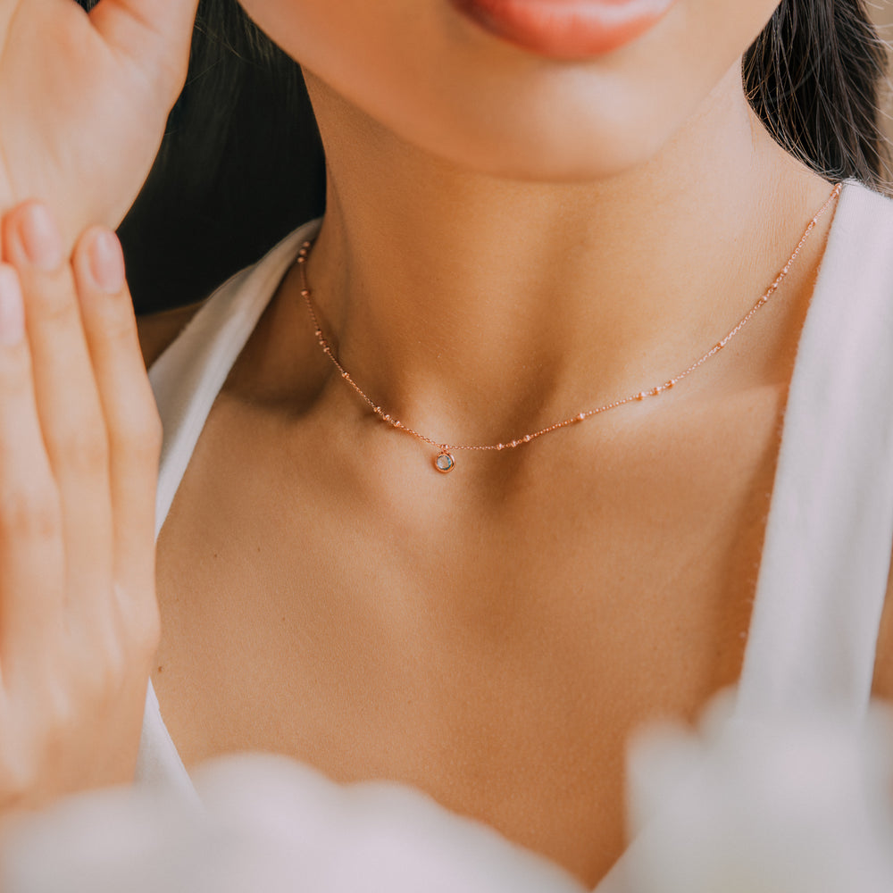 Rose Gold Birthstone Necklace