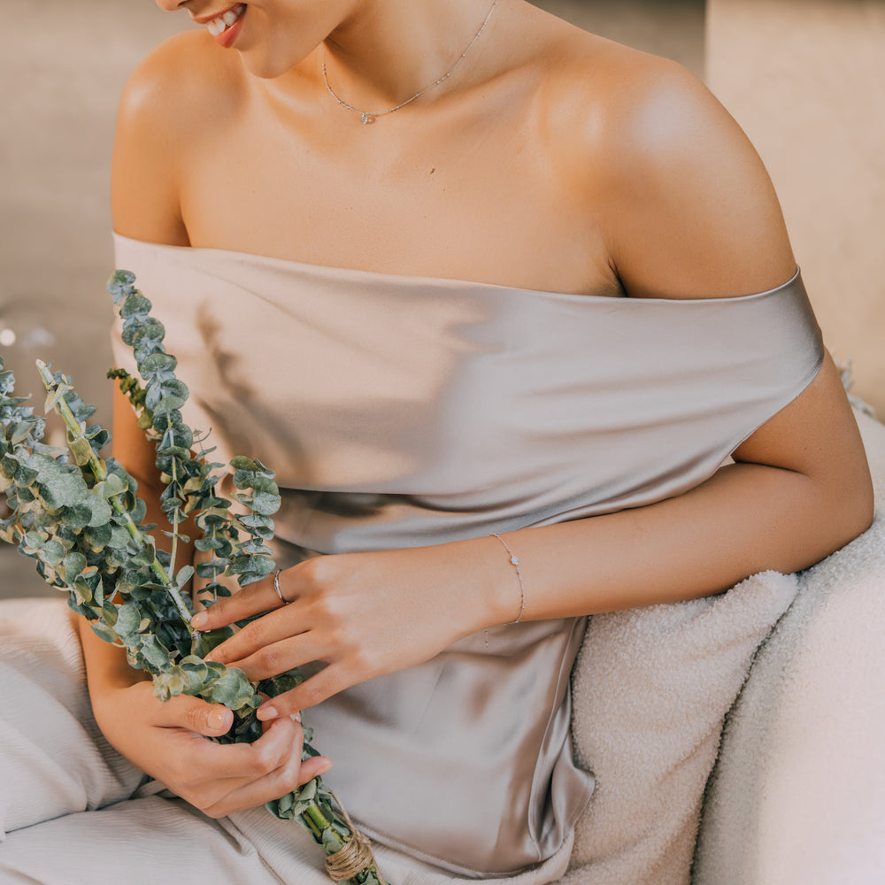 Silver Birthstone Necklace