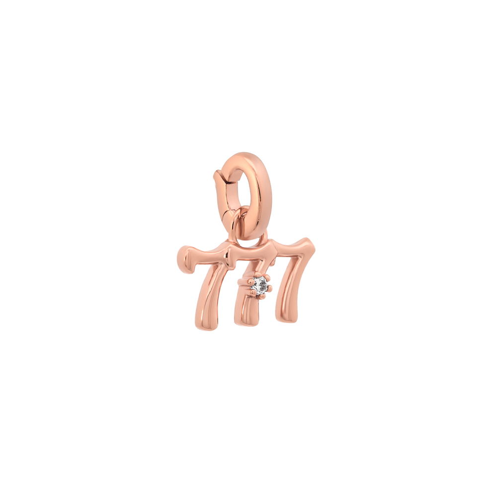 Rose Gold 777 Charm