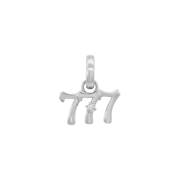 Silver 777 Charm