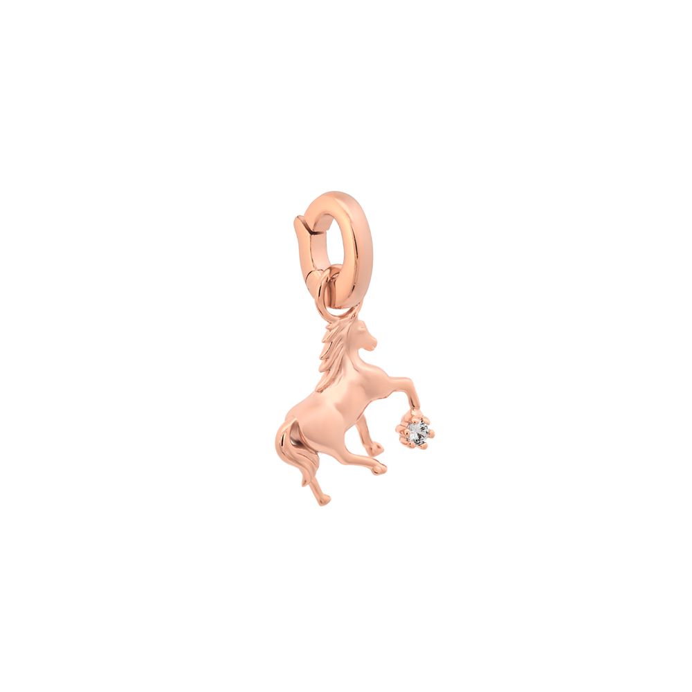 Rose Gold Horse Charm