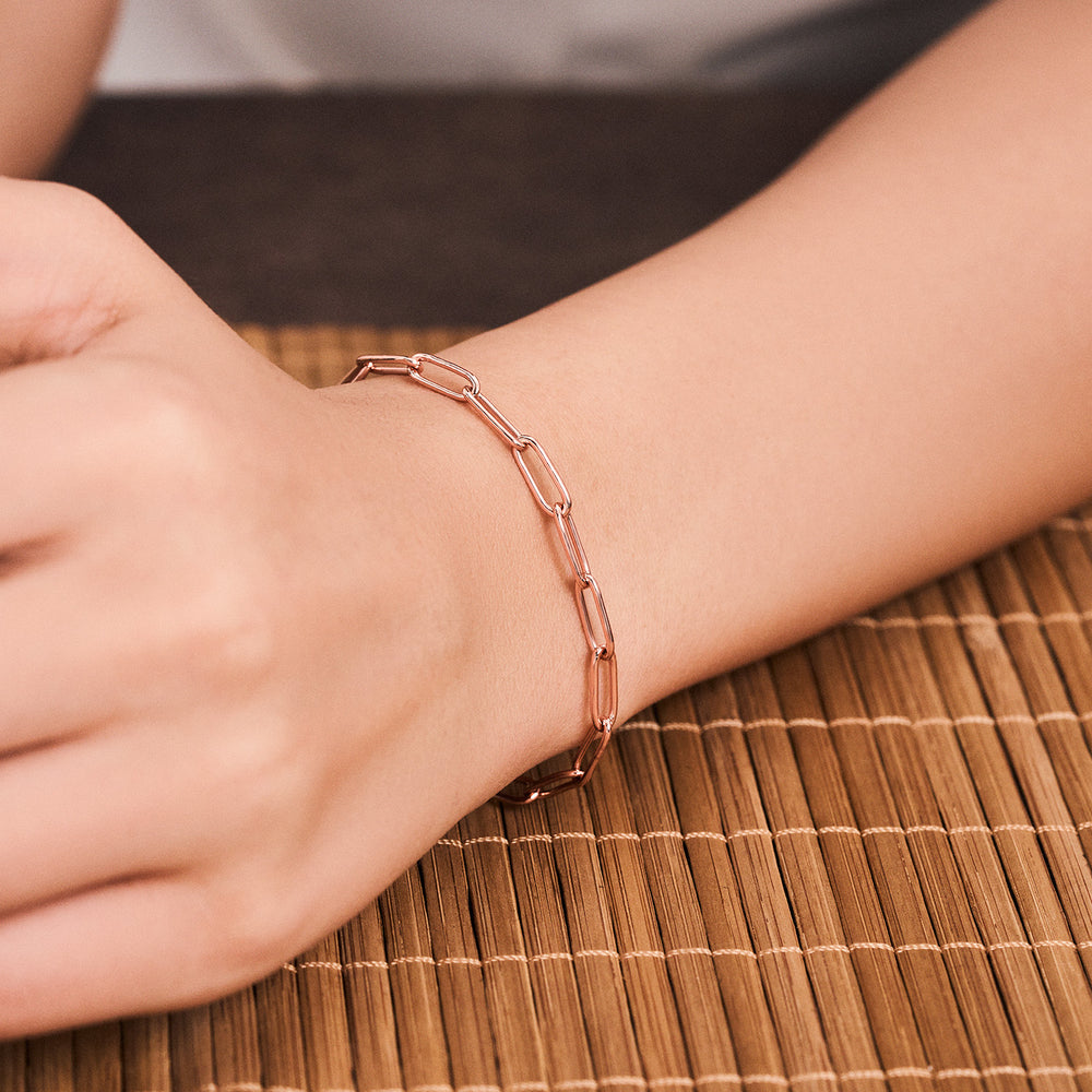 Rose Gold Charm Link Bracelet