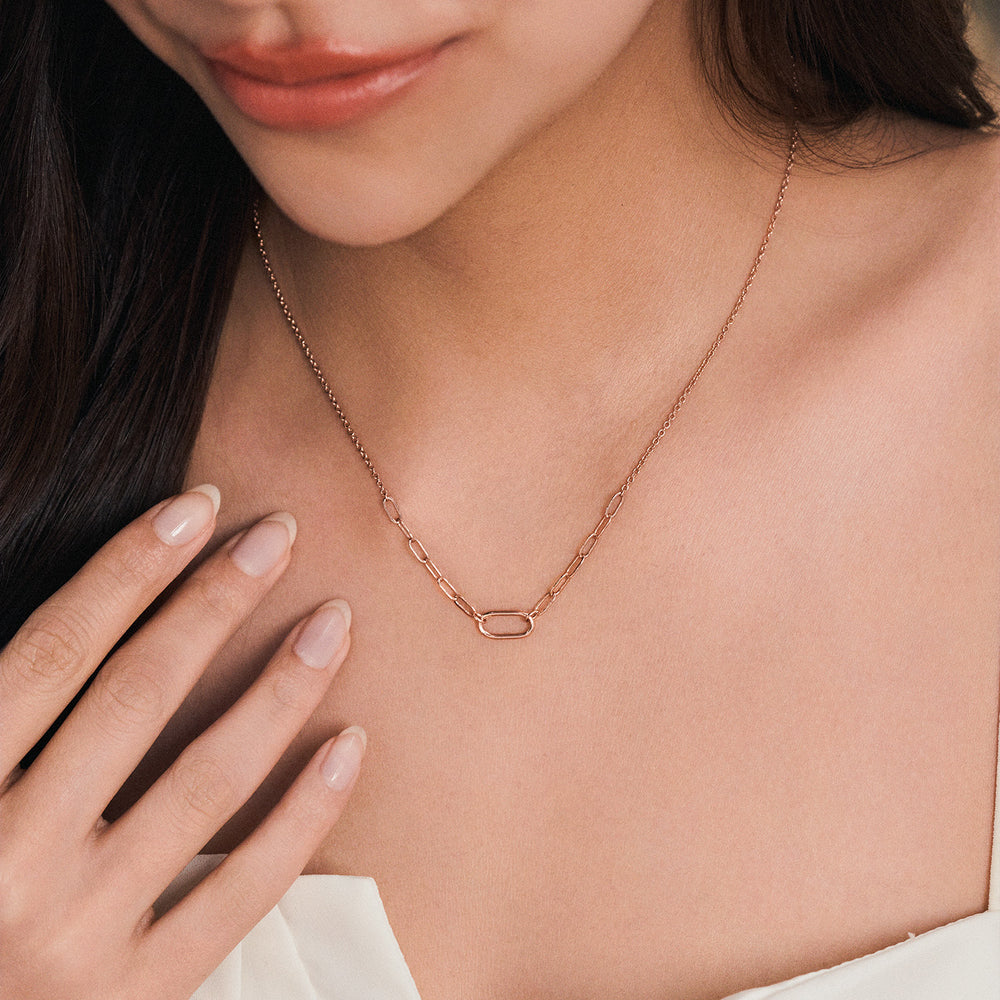 Rose Gold Charm Capsule Necklace