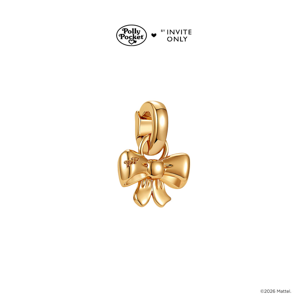 Gold Polly Pocket Bow Charm