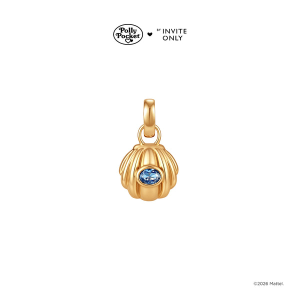 Gold Polly Pocket Shell Charm