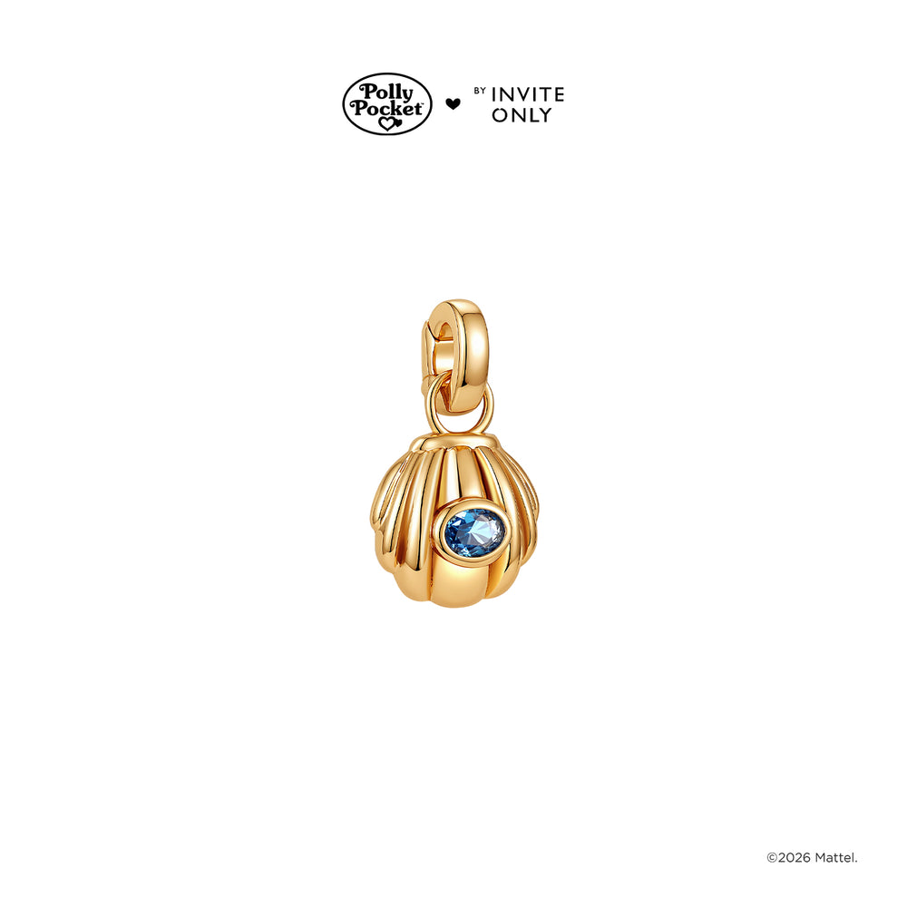 Gold Polly Pocket Shell Charm
