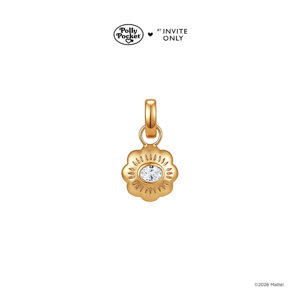 Gold Polly Pocket Mini Compact Charm