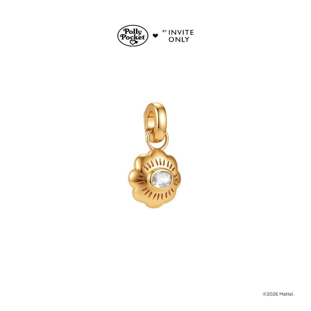 Gold Polly Pocket Mini Compact Charm