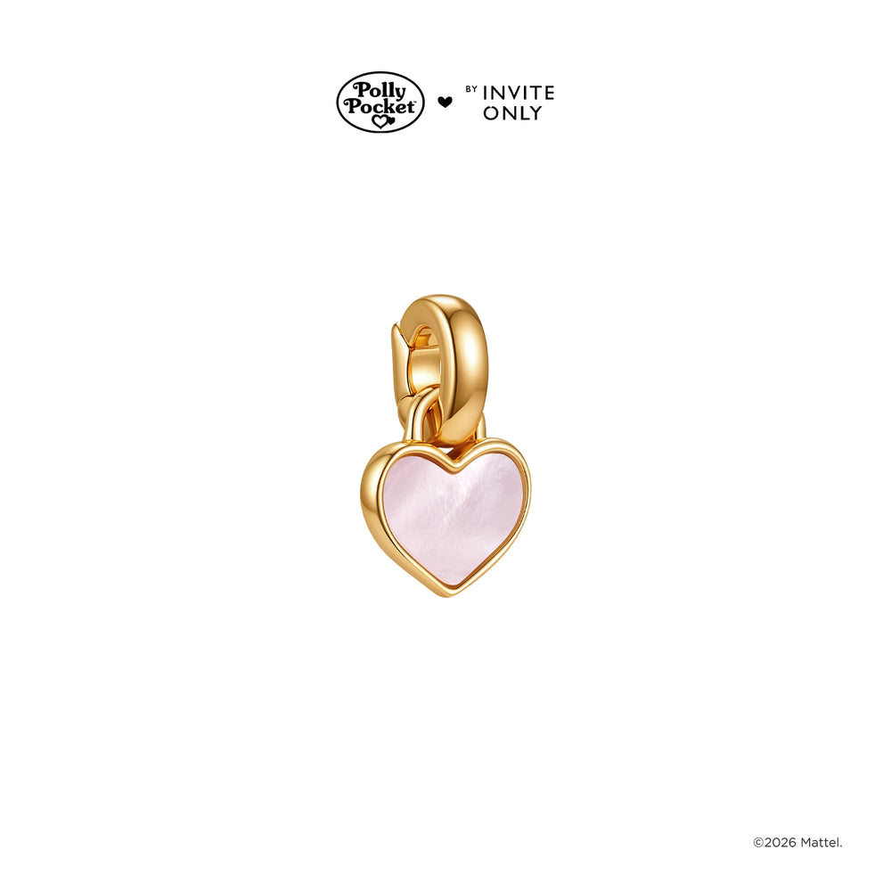 Gold Polly Pocket Reversible Heart Charm