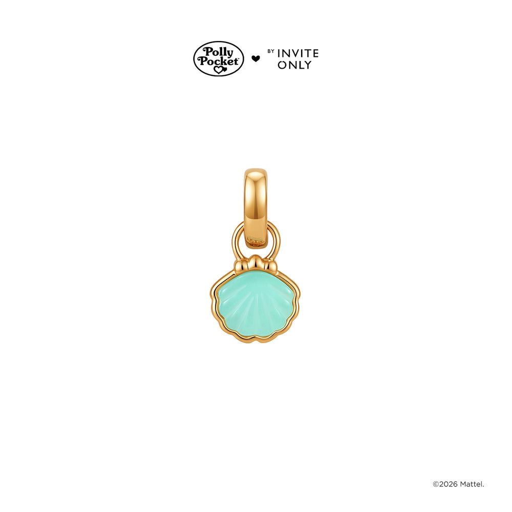 Gold Polly Pocket Seashell Charm