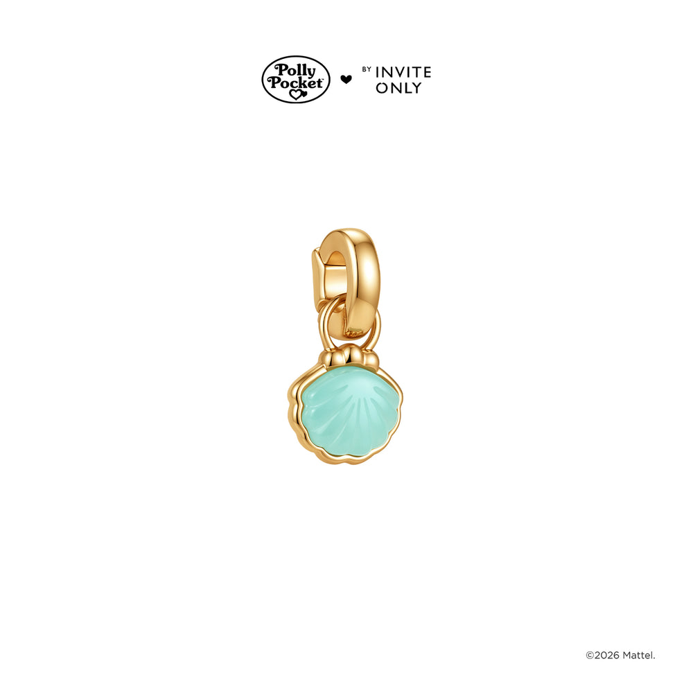 Gold Polly Pocket Seashell Charm