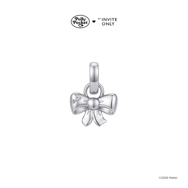 Silver Polly Pocket Bow Charm