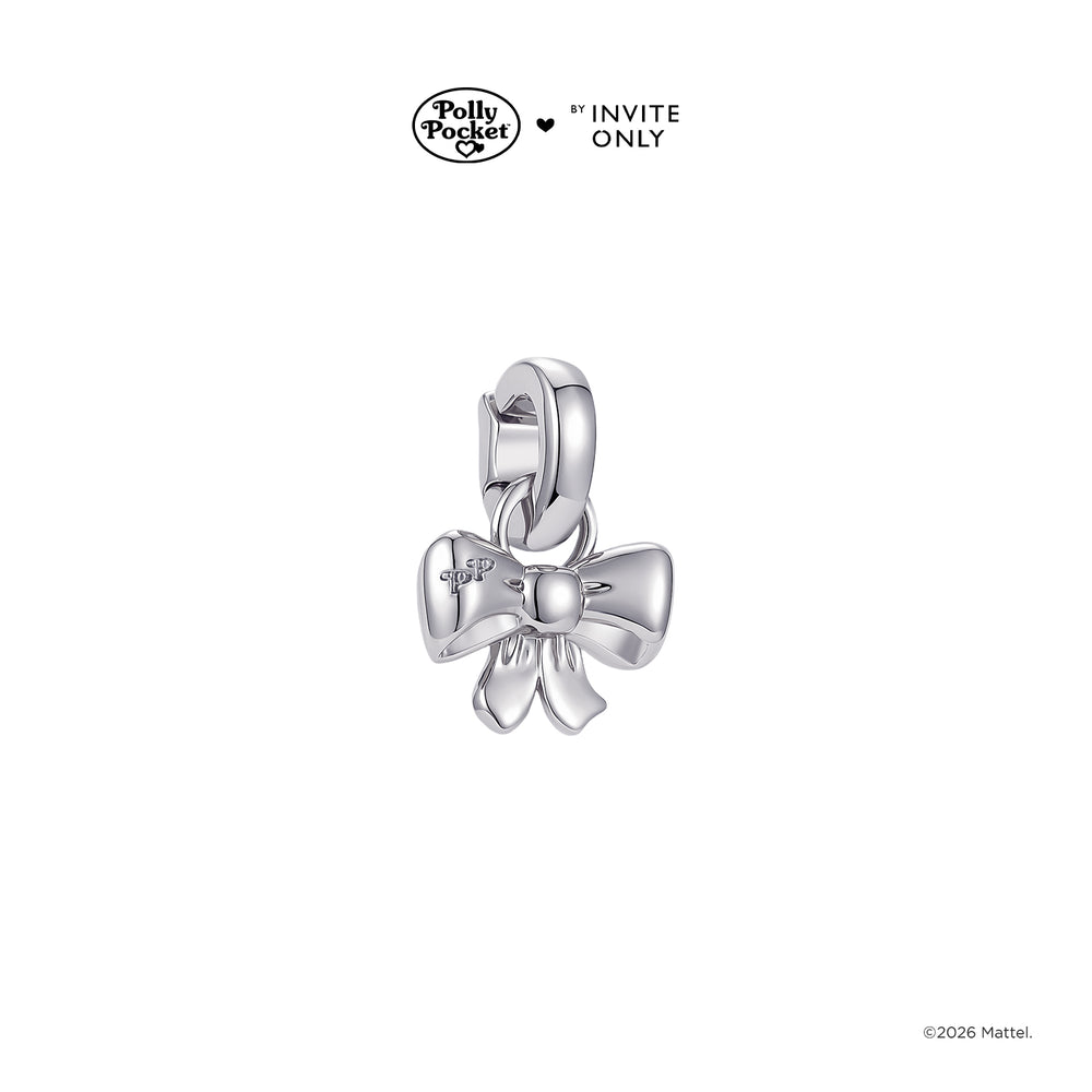 Silver Polly Pocket Bow Charm