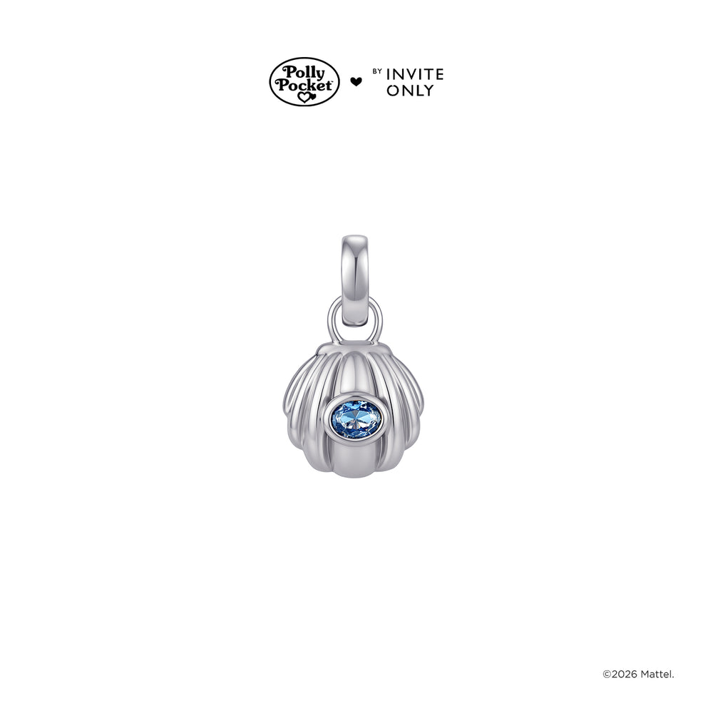 Silver Polly Pocket Shell Charm