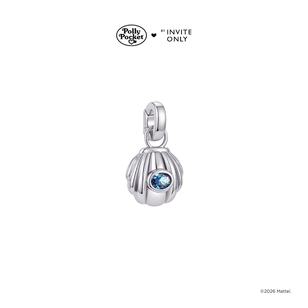 Silver Polly Pocket Shell Charm