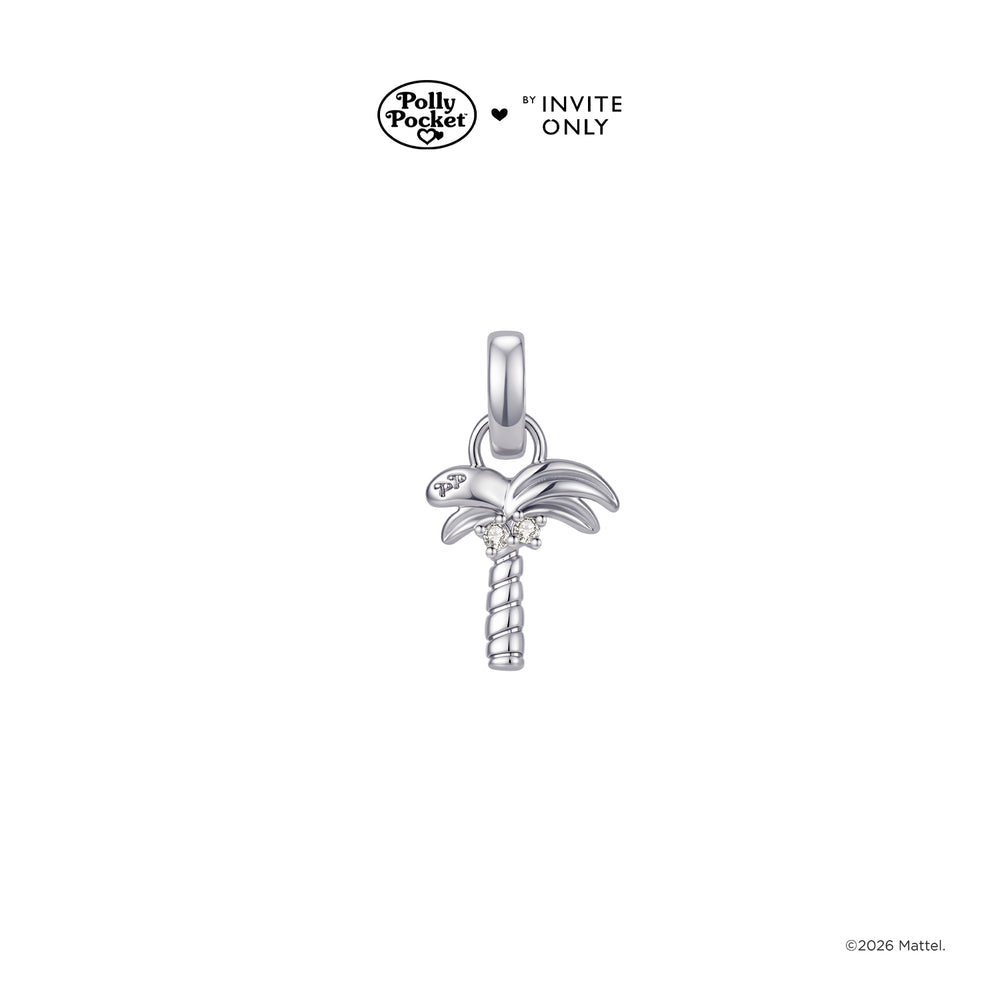 Silver Polly Pocket Palm Tree Charm