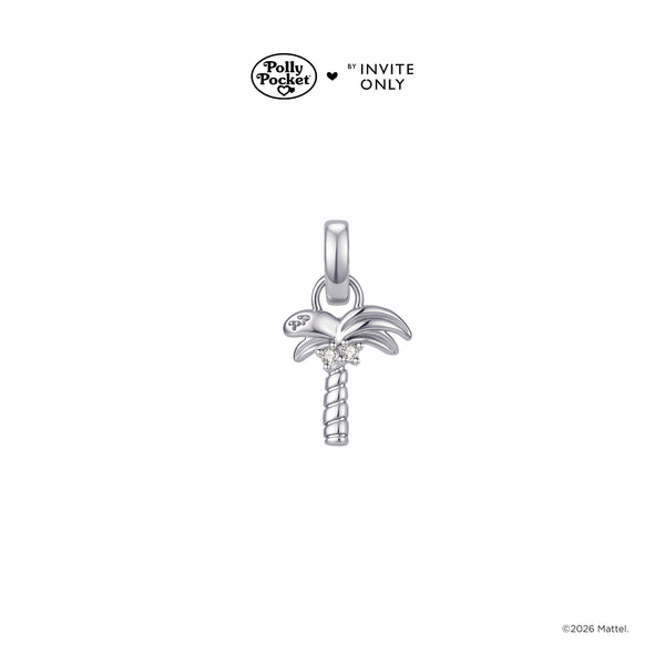 Silver Polly Pocket Palm Tree Charm