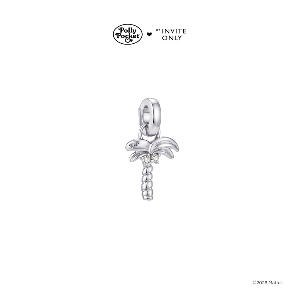 Silver Polly Pocket Palm Tree Charm