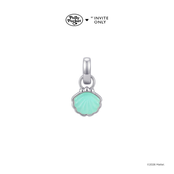 Silver Polly Pocket Seashell Charm