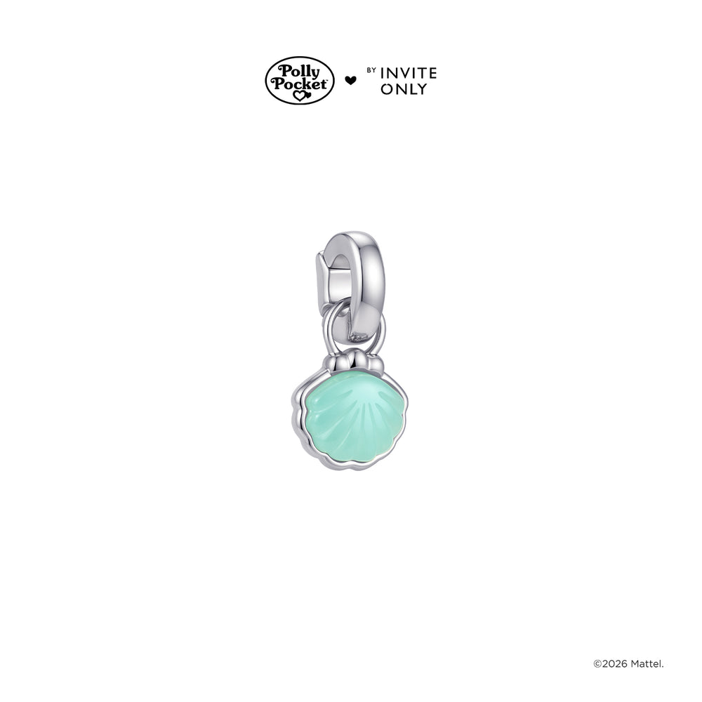 Silver Polly Pocket Seashell Charm