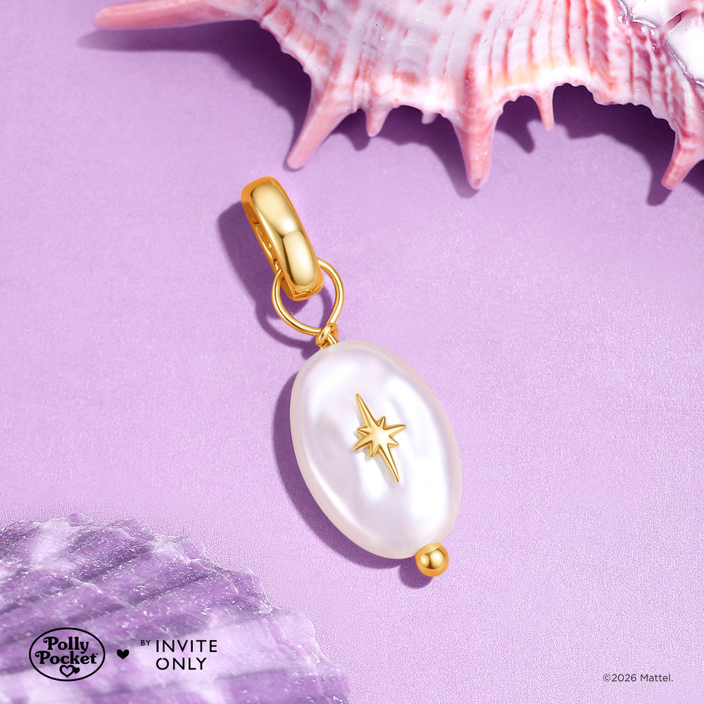 Gold Polly Pocket Pearl Charm