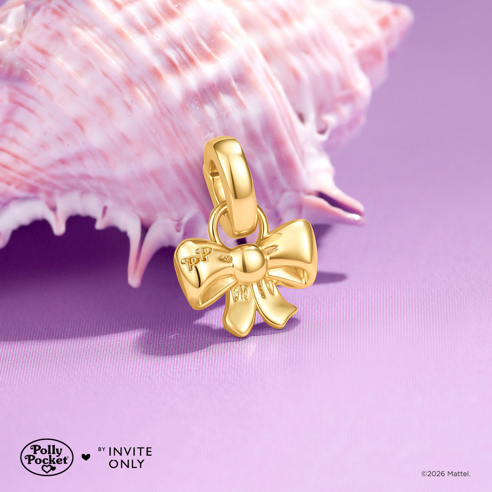 Gold Polly Pocket Bow Charm