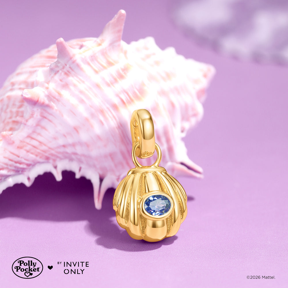 Gold Polly Pocket Shell Charm