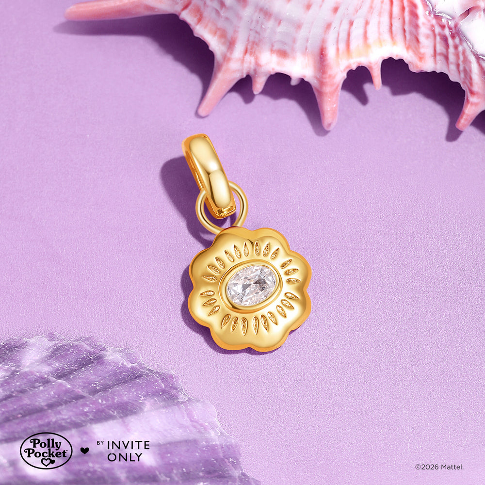 Gold Polly Pocket Mini Compact Charm