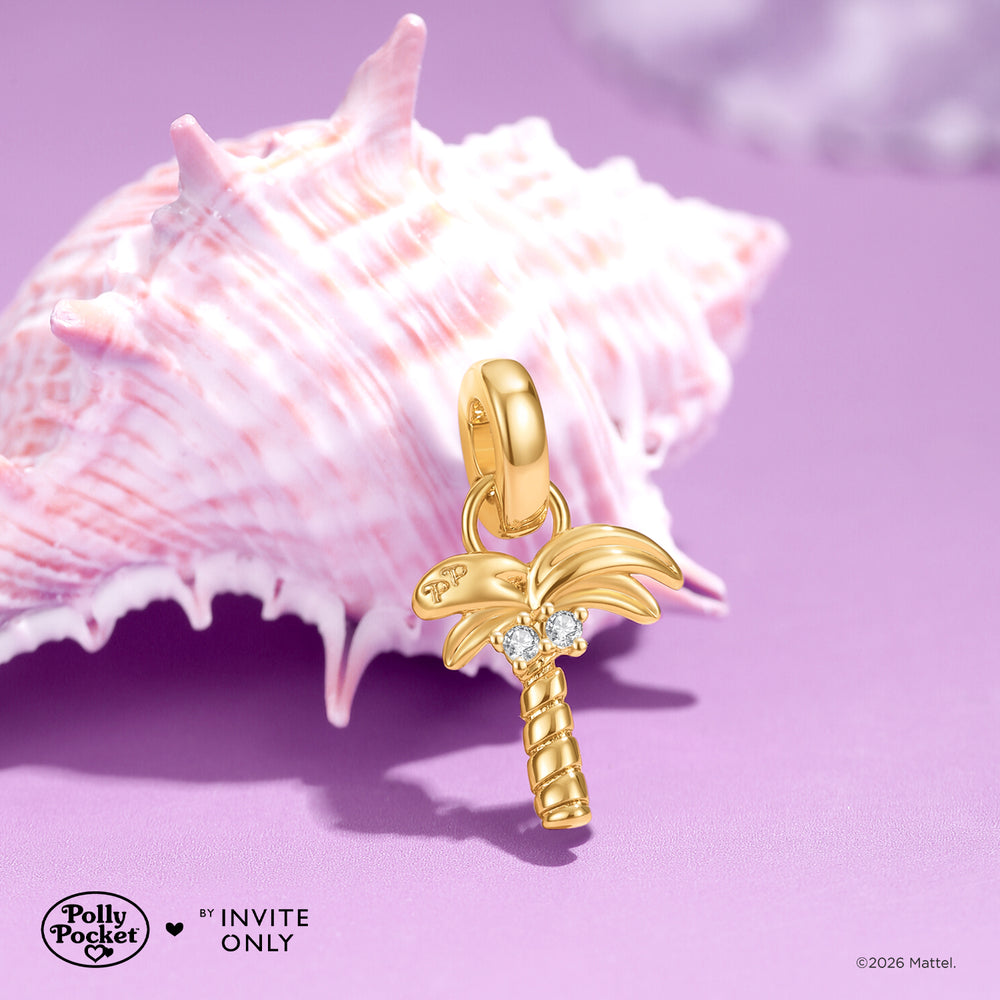 Gold Polly Pocket Palm Tree Charm