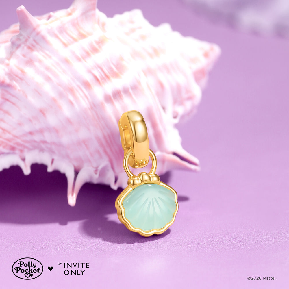 Gold Polly Pocket Seashell Charm