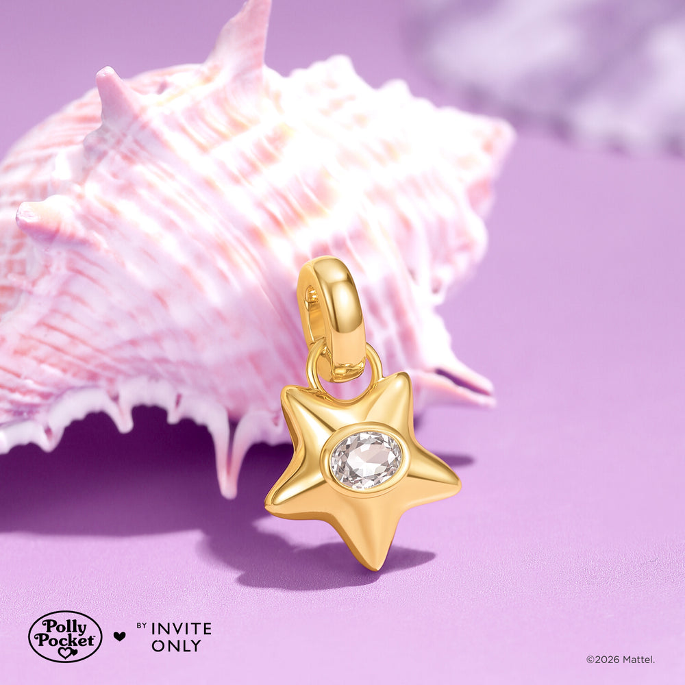 Gold Polly Pocket Starfish Charm